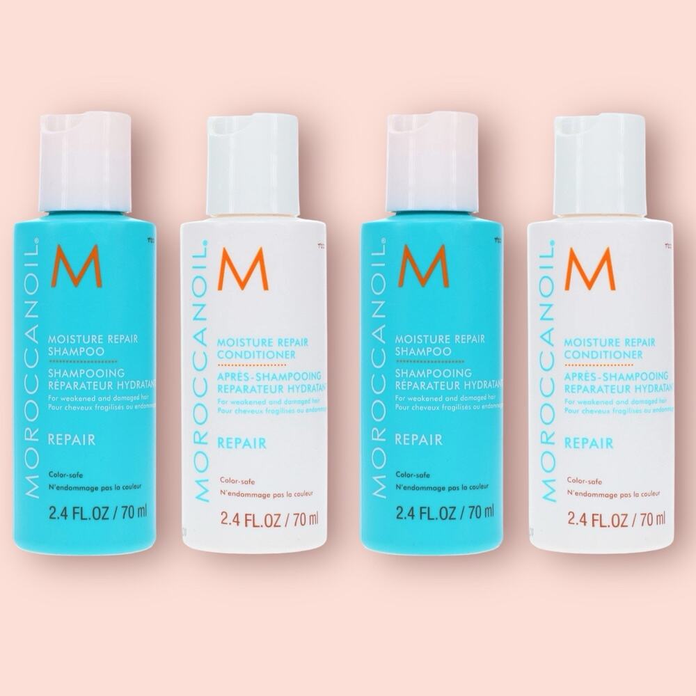Moroccanoil Moisture Repair Shampoo 2.4fl.oz & Conditioner 2.4 oz Travel Set Lot